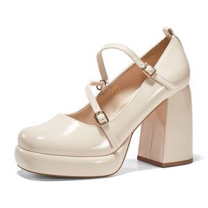 Mary Jane Heels Chunky Platform Loafer Shoes, SIZE 11, 14A-160S004